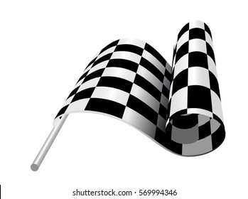 Checkered race flag vector illustration isolated on white background