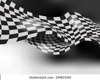 checkered race flag waveing vector background layout design