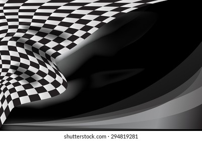 checkered race flag waveing vector background layout design