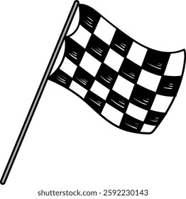 checkered racing flag element Vector Illustration for sticker emblem t-shirt banner invitation poster