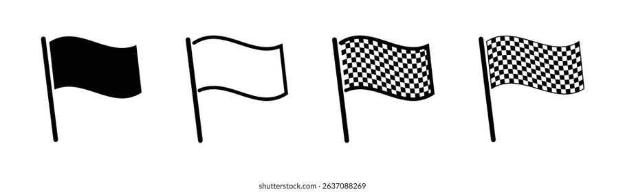 Checkered Racing Flag – Finish Line Victory Symbol Vector Illustration