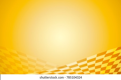 Checkered Racing flag with Gold background.