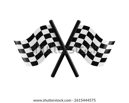Checkered Racing Flag icon 3d render concept of Grand Prix Flag Icon for Racing Finish Line Symbol vector illustration