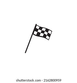 Icono de la bandera de carreras de cuadros. Comenzar la bandera automática y las carreras de moto. Signo de victoria de la competición deportiva
