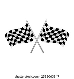 checkered racing flag icon Start and finish Vector