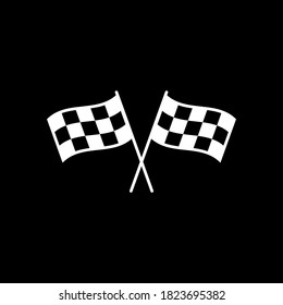 Checkered racing flag icon. Starting flag auto and moto racing. Sport car competition victory sign