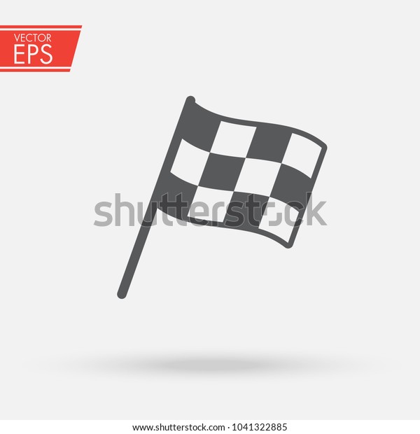 Checkered racing flag icon. Starting flag auto and\
moto racing. Sport car competition victory sign. Finishing winner\
rally illustration. Chequered racing flag on flagstaff. Black and\
white flag.