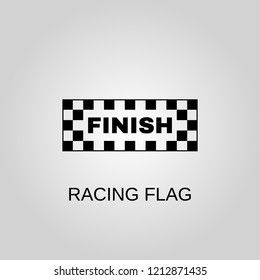 Checkered racing flag icon. Checkered racing flag symbol. Flat design. Stock - Vector illustration