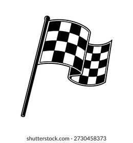 Checkered racing flag icon vector isolated