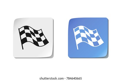 Checkered Racing Flag Icon. Vector Illustration