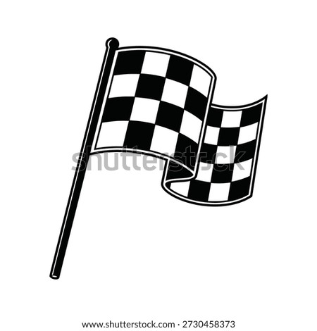Checkered racing flag icon vector isolated