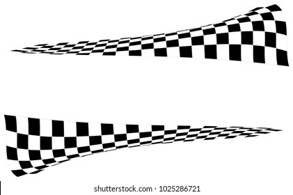 Checkered Racing Flag Isolated On White.