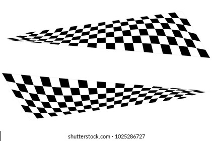 Checkered Racing flag isolated on white.