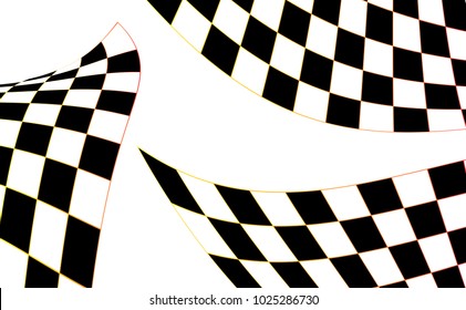 Checkered Racing flag isolated on white.