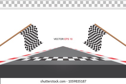 Finish Line Black And White Checkered Simple Vector Isolated