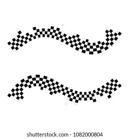 Checkered Racing flag isolated on white.