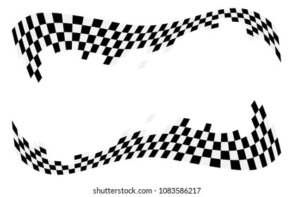 Checkered Racing flag isolated on white.