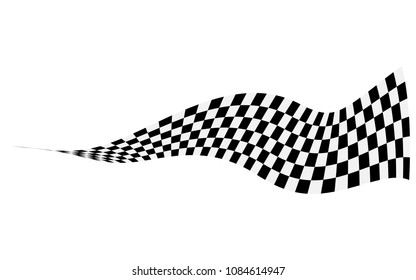 Checkered Racing flag isolated on white.