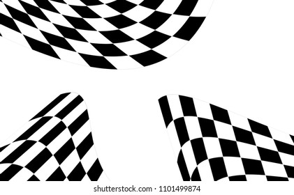 Checkered Racing flag isolated on white.