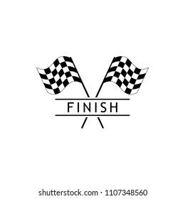Checkered Racing flag isolated on white