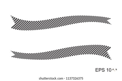 Checkered Racing flag isolated on white.