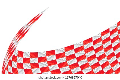 Checkered Racing flag isolated on white.