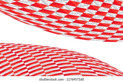 Checkered Racing flag isolated on white.