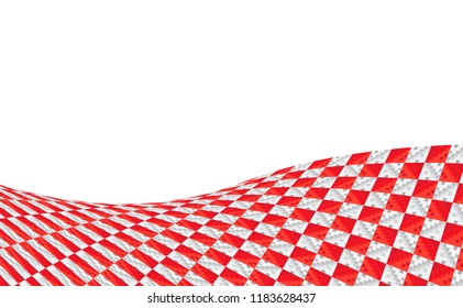 Checkered Racing flag isolated on white.
