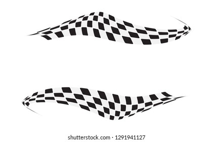 Checkered Racing flag isolated on white.
