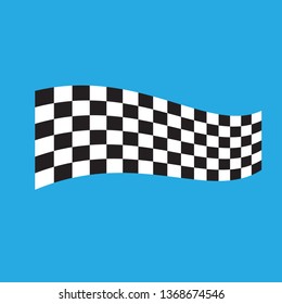 Checkered Racing flag isolated on blue