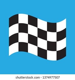 Checkered Racing flag isolated on blue