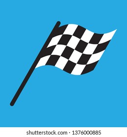Checkered Racing flag isolated on blue