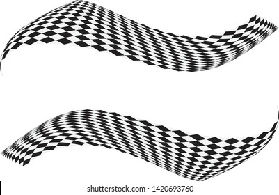 Checkered Racing flag isolated on white.