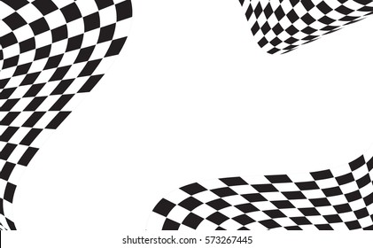 Checkered Racing flag isolated on white.