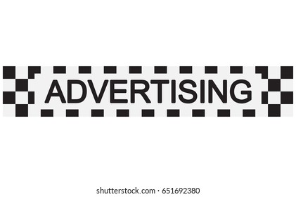 Checkered Racing flag isolated on white. Checkered tape with text.