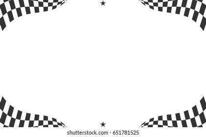 Checkered Racing flag isolated on white.