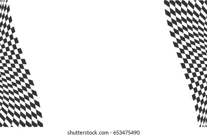 Checkered Racing flag isolated on white.