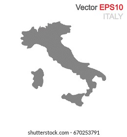 Checkered Racing flag isolated on white. Italy map.