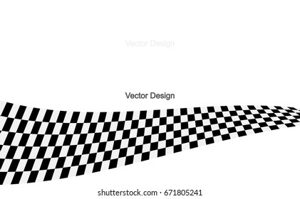 Checkered Racing flag isolated on white. Vector design.