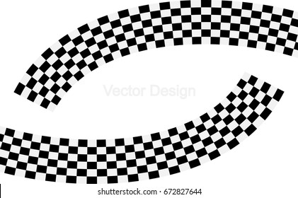 Checkered Racing flag isolated on white. Vector design.