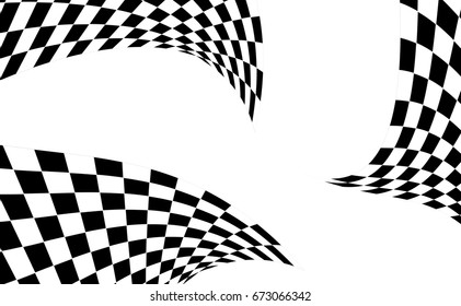 Checkered Racing flag isolated on white.