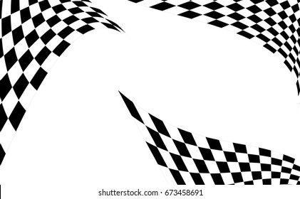 Checkered Racing flag isolated on white.
