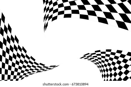 Checkered Racing flag isolated on white.
