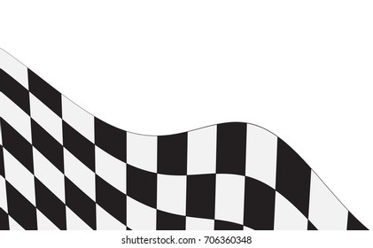 Checkered Racing flag isolated on white.