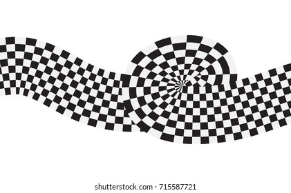 Checkered Racing flag isolated on white.