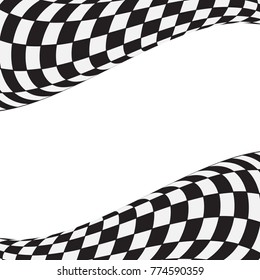 Checkered Racing flag isolated on white.