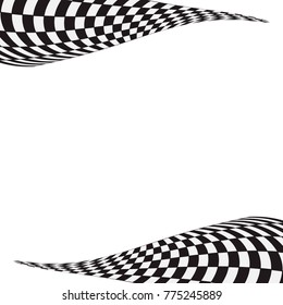 Checkered Racing flag isolated on white.