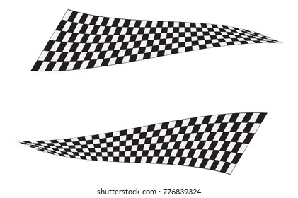Checkered Racing flag isolated on white.