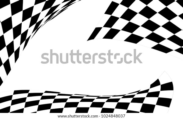 Checkered Racing flag\
isolated on white.