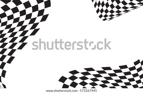 Checkered Racing flag\
isolated on white.